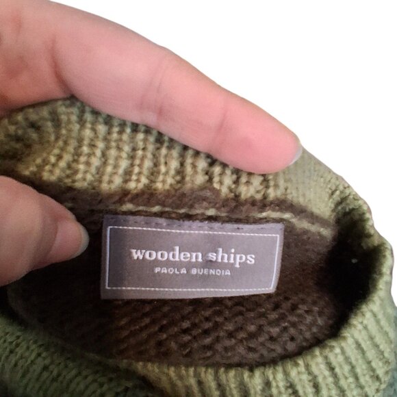 Wooden Ships Paola Buendia sweater womens X/S camo oversized acrylic wool mohair - Picture 5 of 6